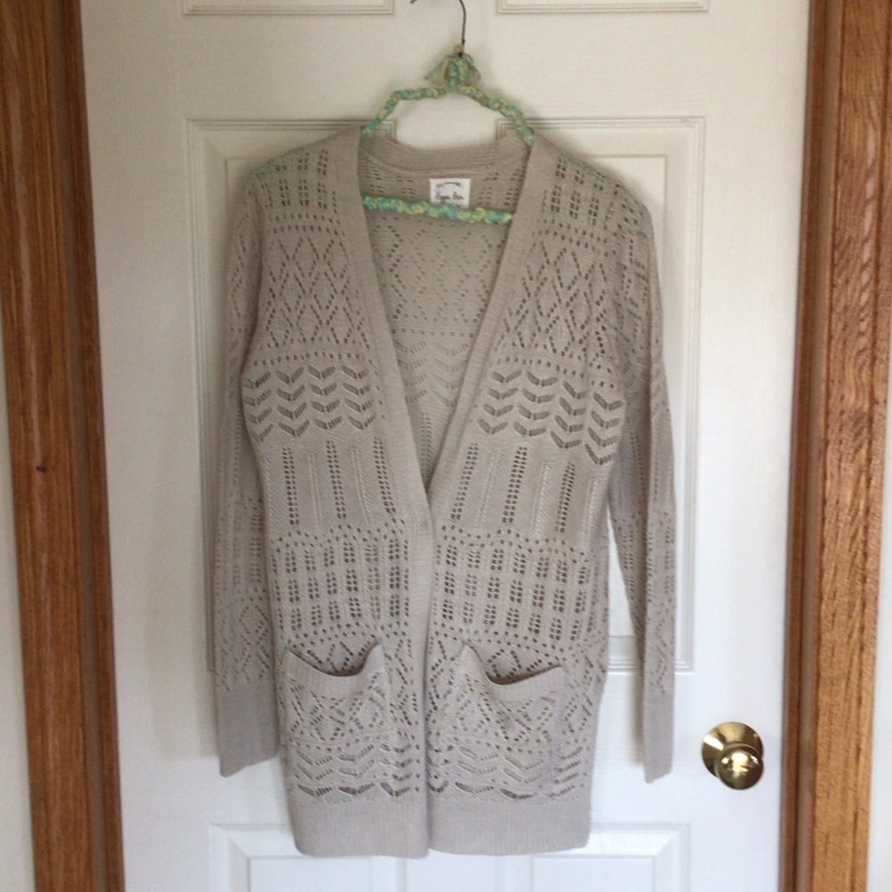 Hippie Rose Light Beige Knit Cardigan